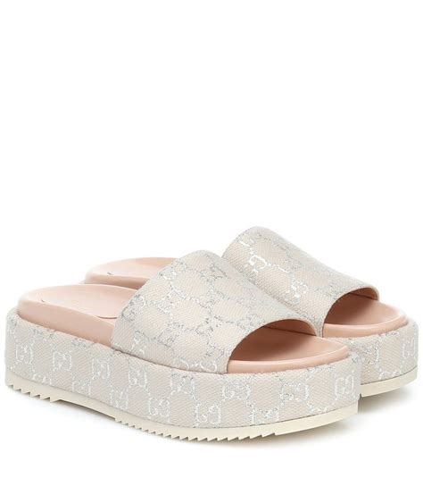 gucci platform slides silver|platform Gucci slides women.